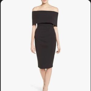 Vince Camuto Off the Shoulder Midi Sheath Dress - S